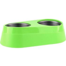 O2C Chill Pet Double Bowl Green