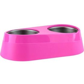 O2C Chill Pet Double Bowl Pink